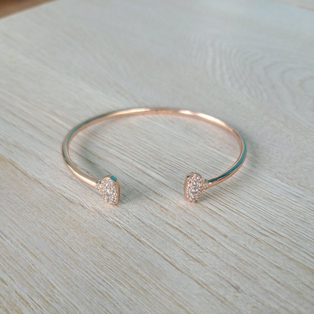 Kendra Scott Grayson Rose Gold Cuff Bracelet in White Crystal